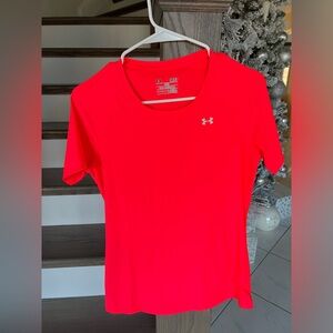 NWOT Under Armour Women's Neon Pink/Red Fitted Top